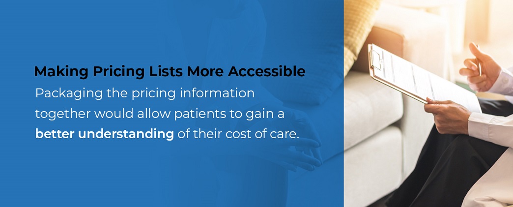 Making pricing lists more accessible