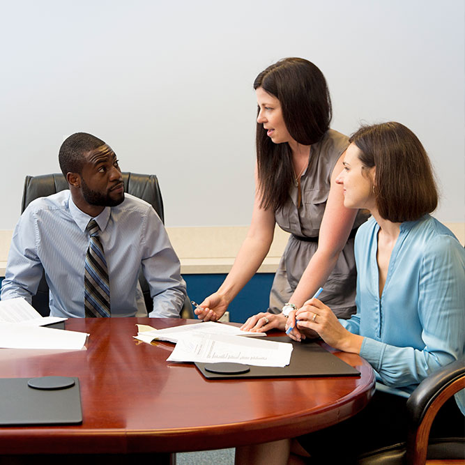 coworkers in a meeting