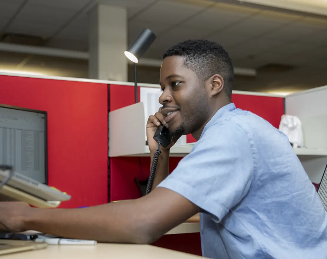Phia member picking up the phone