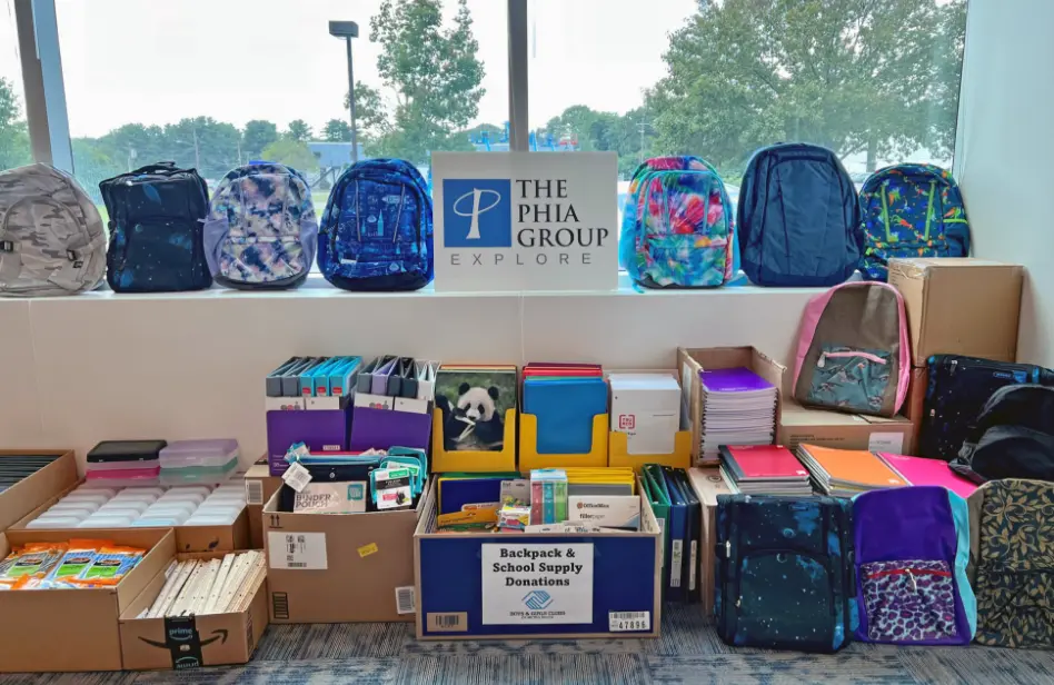 backpack Backpack and School Supply donations from The Phia Group